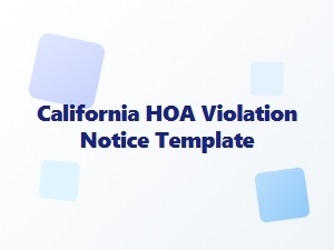 California Hoa Violation Notice Template