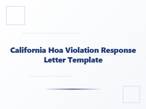 California Hoa Violation Response Letter Template