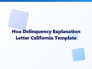 Hoa Delinquency Explanation Letter Template California