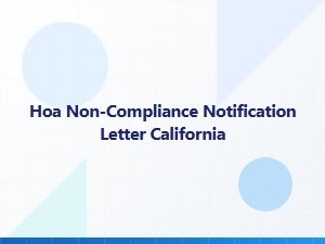 Hoa Non Compliance Notification Letter California Template