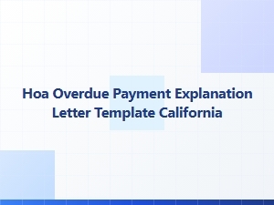 Hoa Overdue Payment Explanation Letter Template California