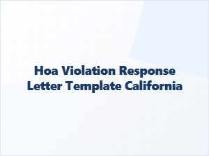 Hoa Violation Response Letter Template California