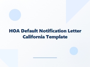 Hoa Default Consequences Explanation Template California