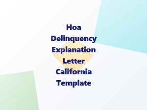 Hoa Default Consequences Explanation Letter Template California