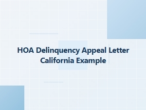 Hoa Delinquency Appeal Letter Example California
