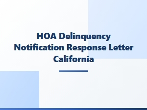 Hoa Delinquency Notification Response Letter California