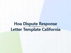 Hoa Dispute Response Letter Template California