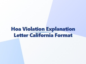 Hoa Violation Explanation Letter California Format