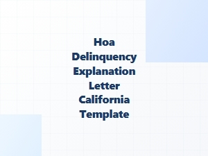 Hoa Delinquency Explanation Letter Template California