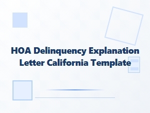 Hoa Delinquency Explanation Letter Template California