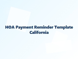 Hoa Payment Reminder Template California