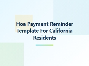 Hoa Payment Reminder Template for California Residents