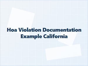 Hoa Violation Documentation Example California