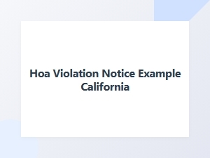 Hoa Violation Notice Example California